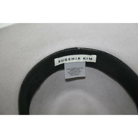 Eugenia Kim Gray Fedora Hat L Wide Brim Rabbit Hair Felt Women’s Designer Chic main image 12